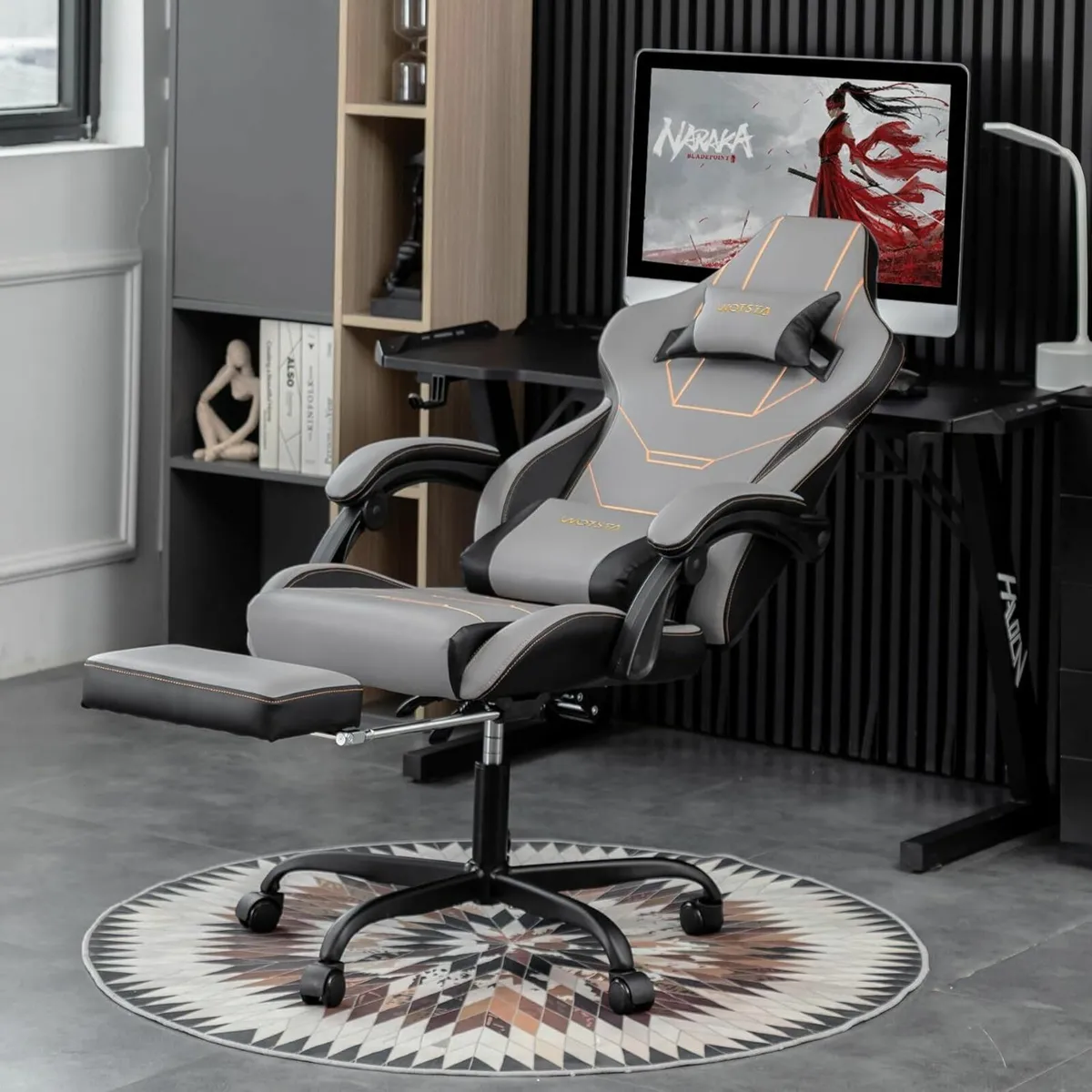 Gaming Chair Ergonomic Computer with Headrest and - Image 2
