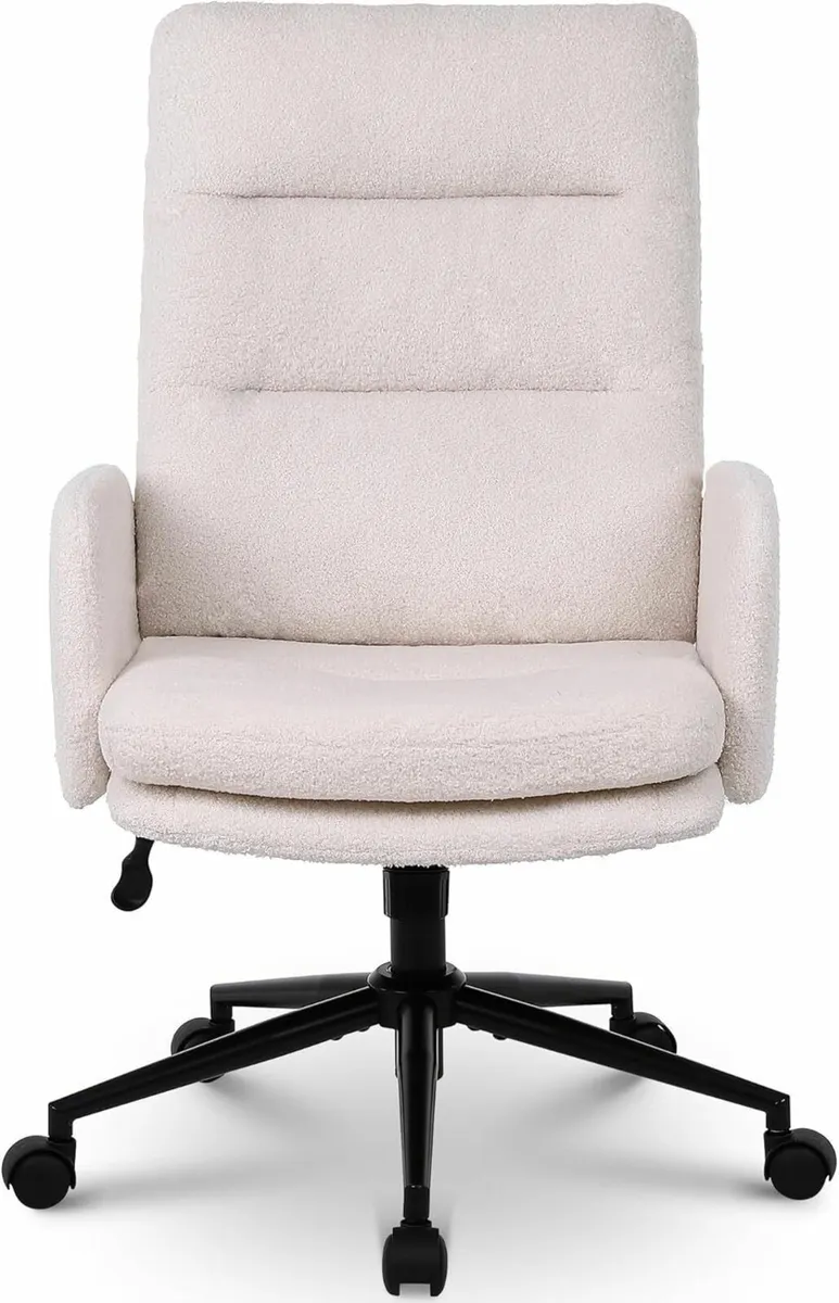 Office Chair for Home Teddy Fleece Desk Computer - Image 1