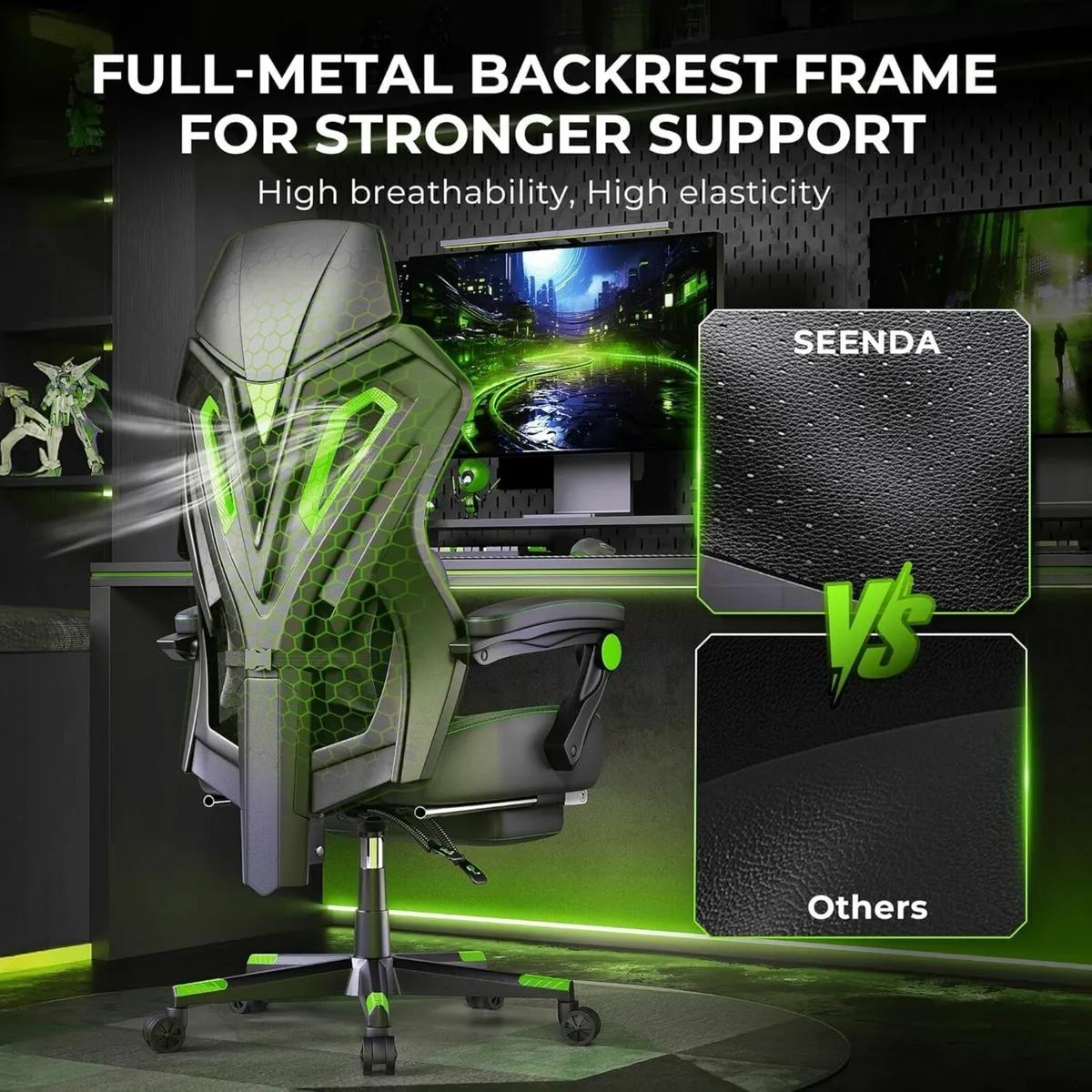 GCP-25 Ergonomic Massage Gaming Chair – High Back - Image 3