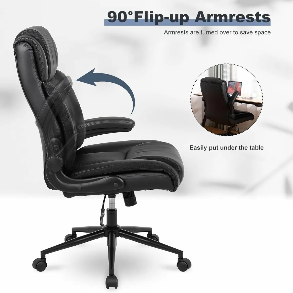 Executive Office Chair Ergonomic Home Desk with - Image 4