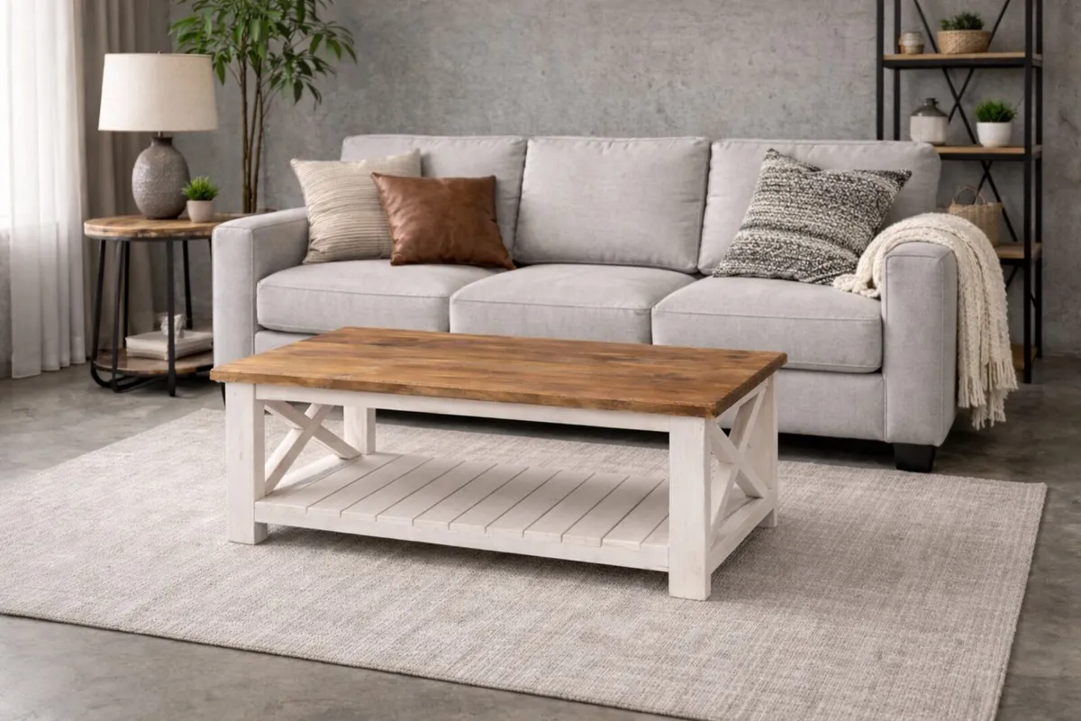 New Handmade Farmhouse Coffee Table - Image 1