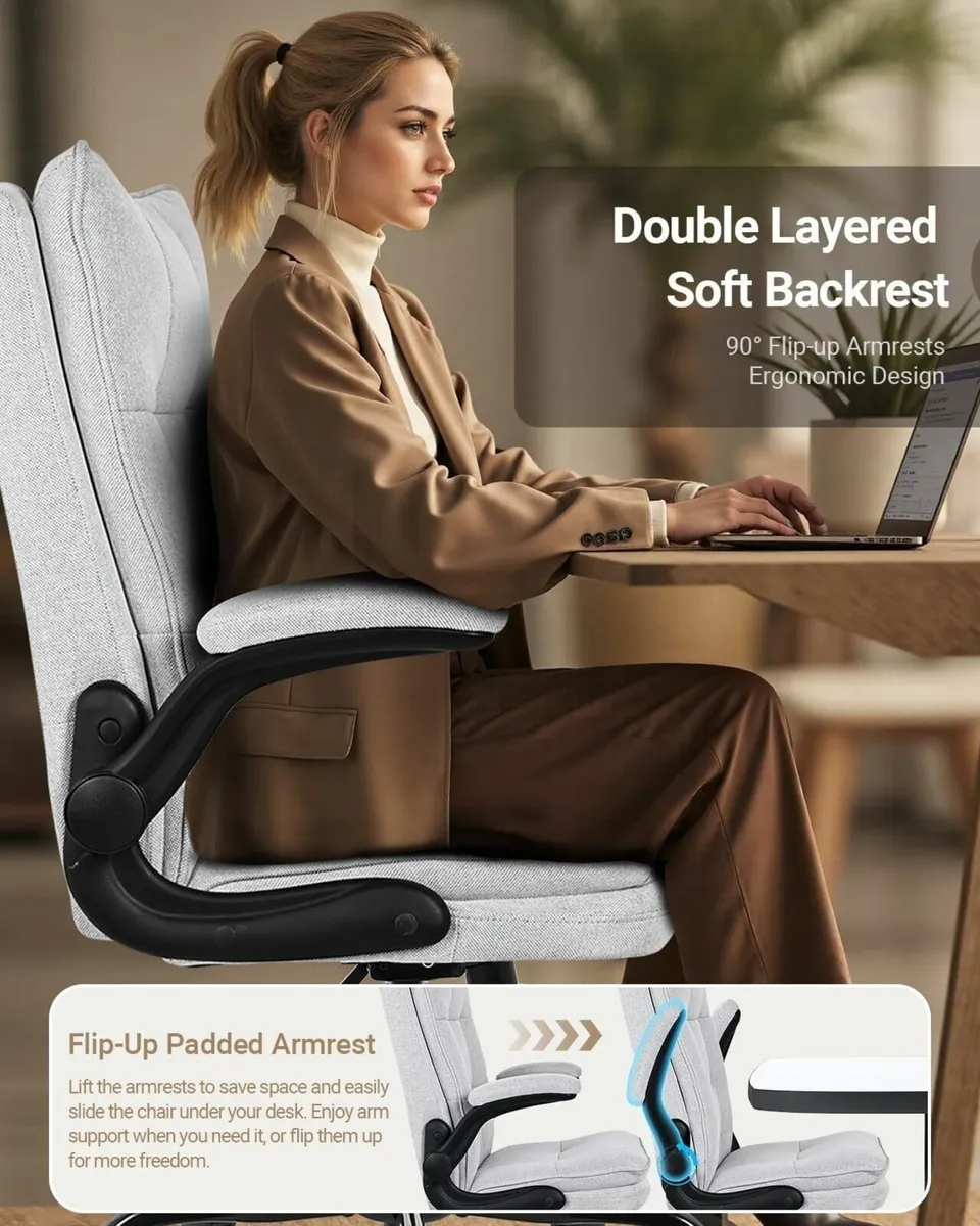 Executive Office Chair Double-Layer Thick Seat - Image 3