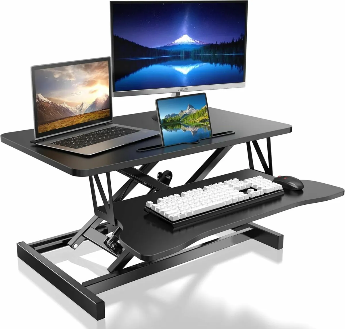 Height Adjustable Standing Desk 80cm Dual Monitor - Image 1