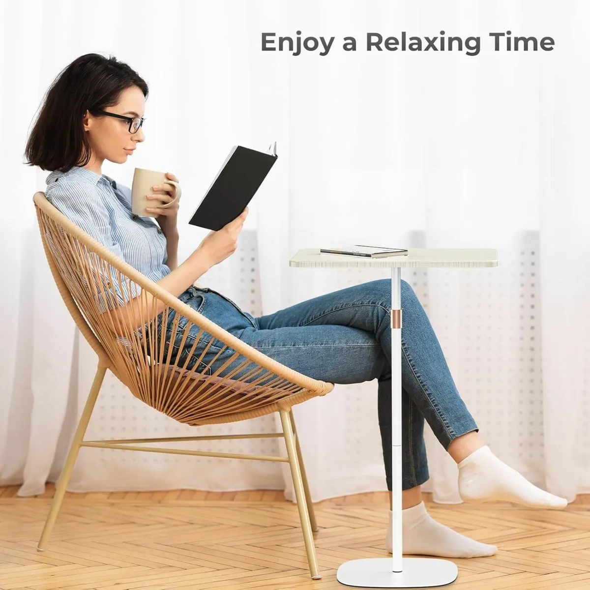 Portable Laptop Stand Bedside/Sofa Table with - Image 2