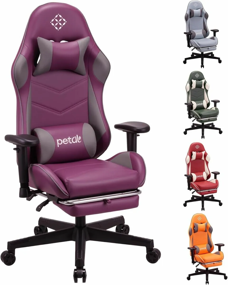 Ergonomic reclining seat with footrest adjustable - Image 1