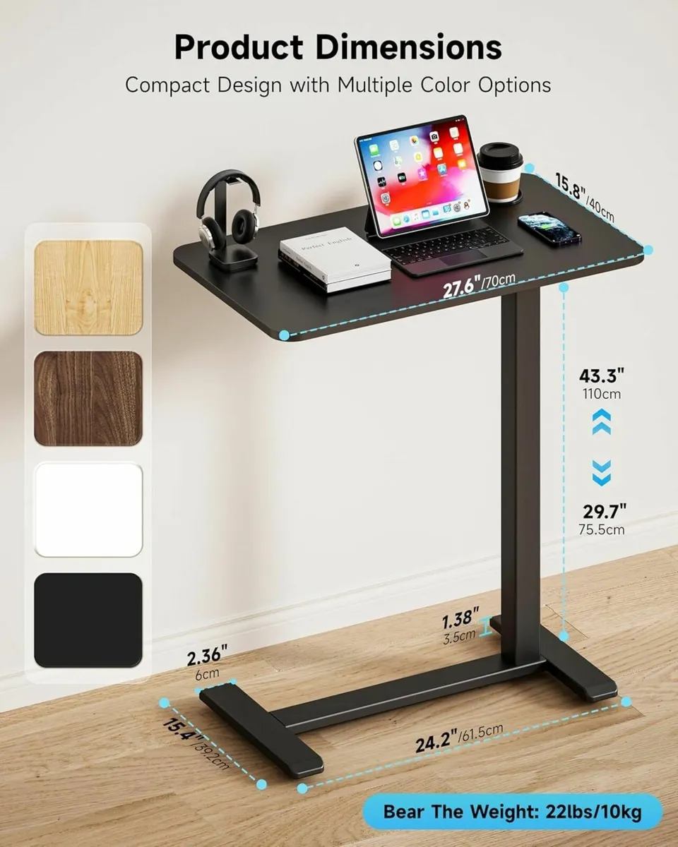 Adjustable Bedside Table with Swivel Hidden - Image 3