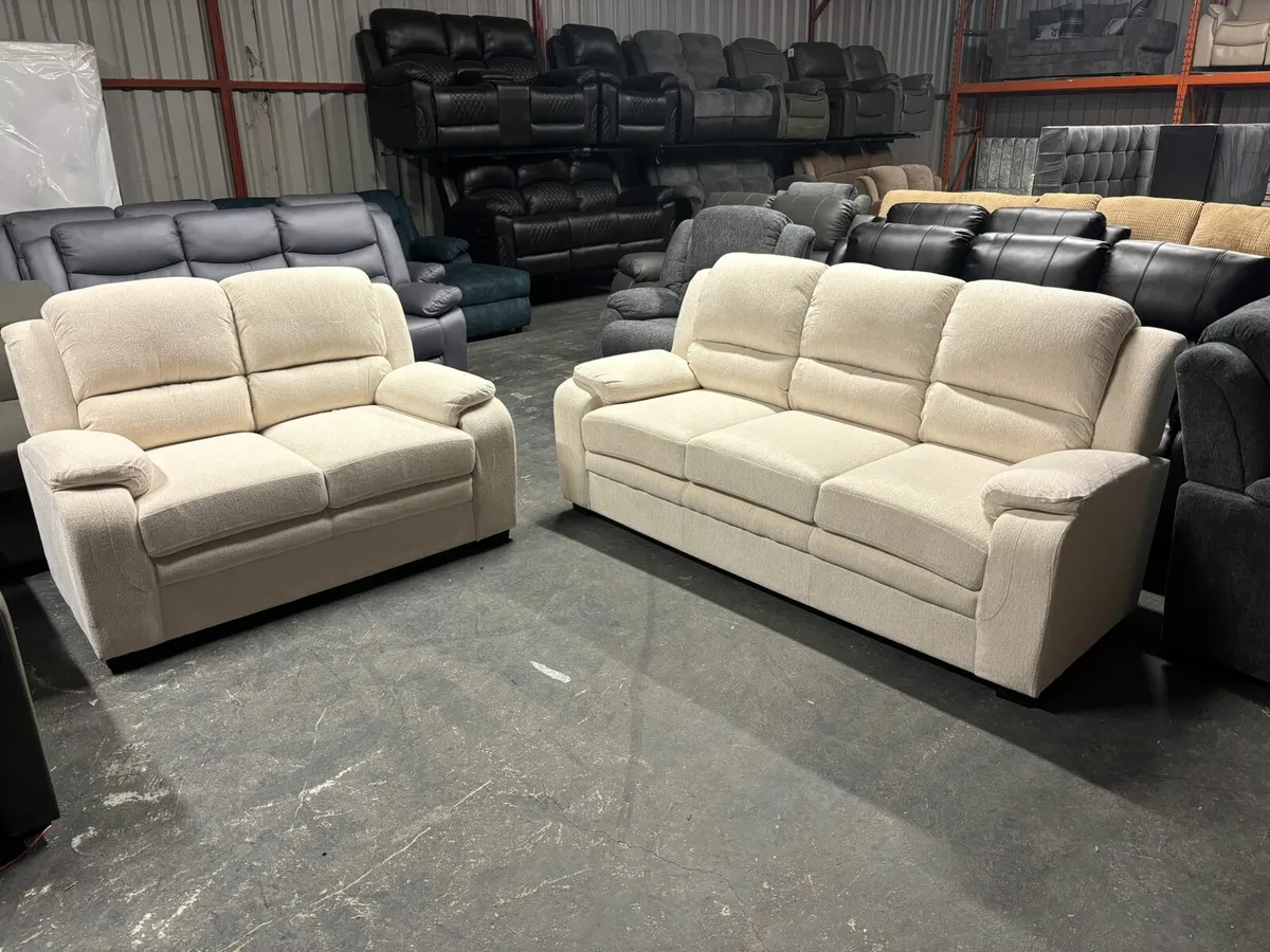 New 3+2 Cream Tora Sofa Free Delivery Nationwide - Image 2