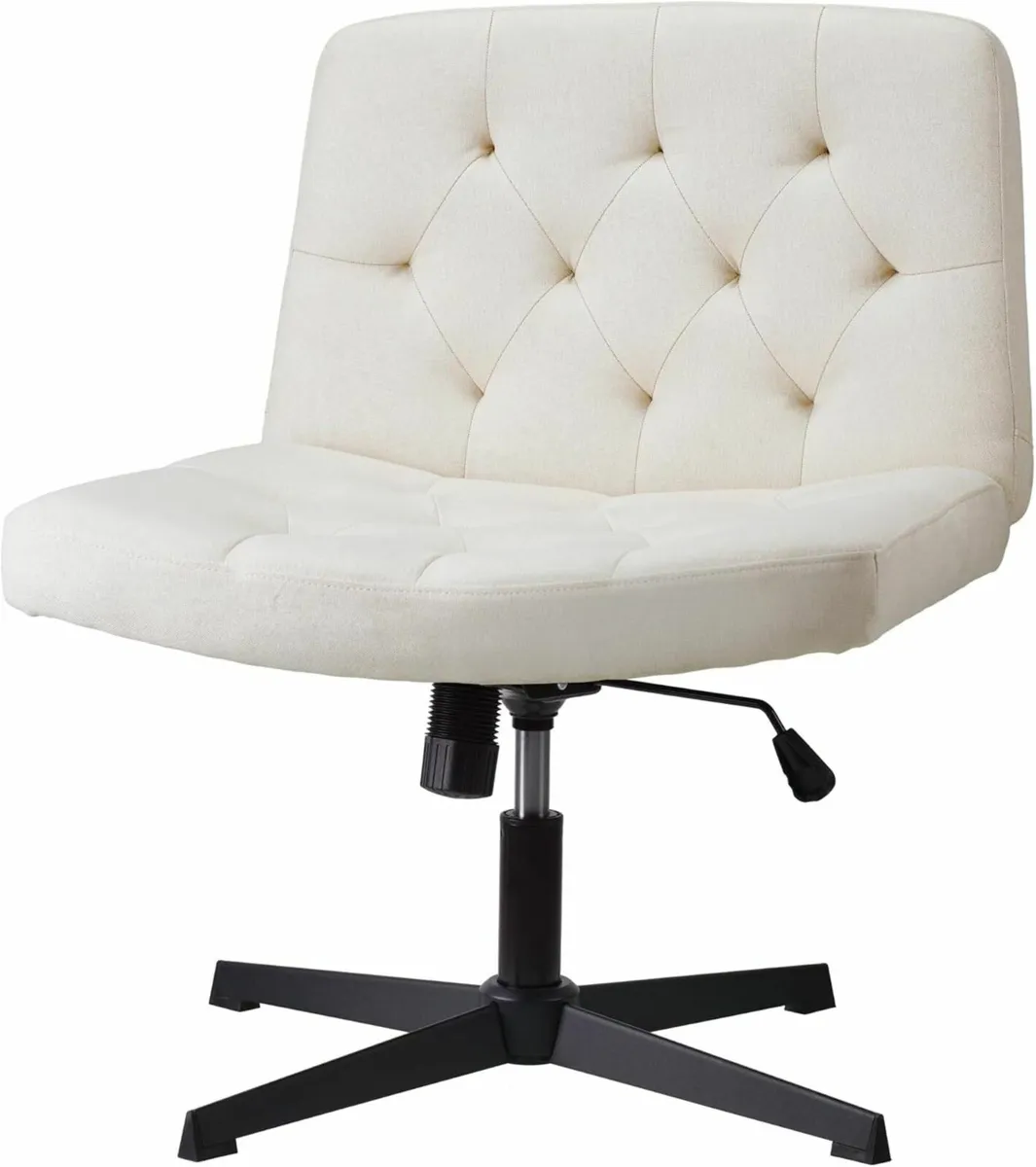 Cotton-Linen Cross Legged Chair Armless Desk with