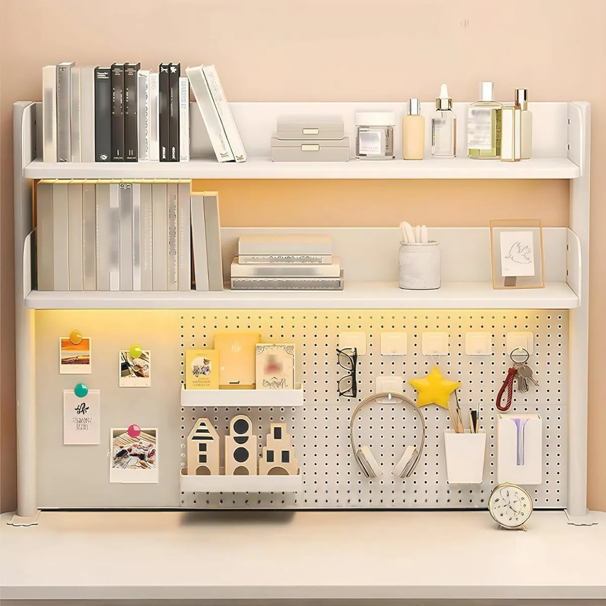 Clamp-On Desk Shelf 2-Tier Desktop Organizer with - Image 3