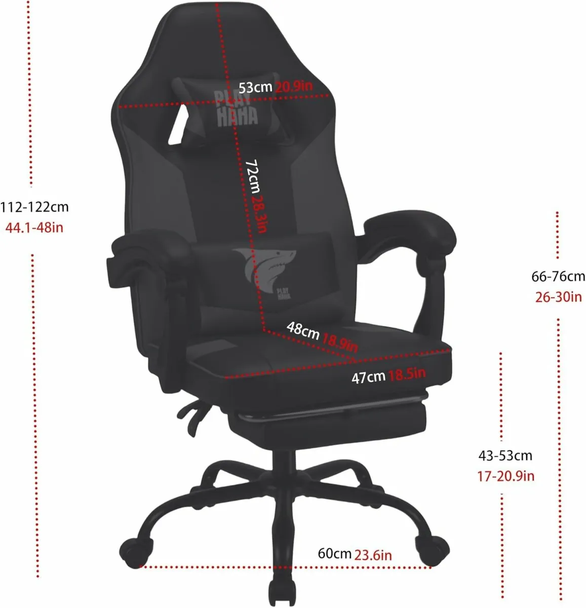 Ergonomic Gaming Chair with Footrest High Back - Image 3