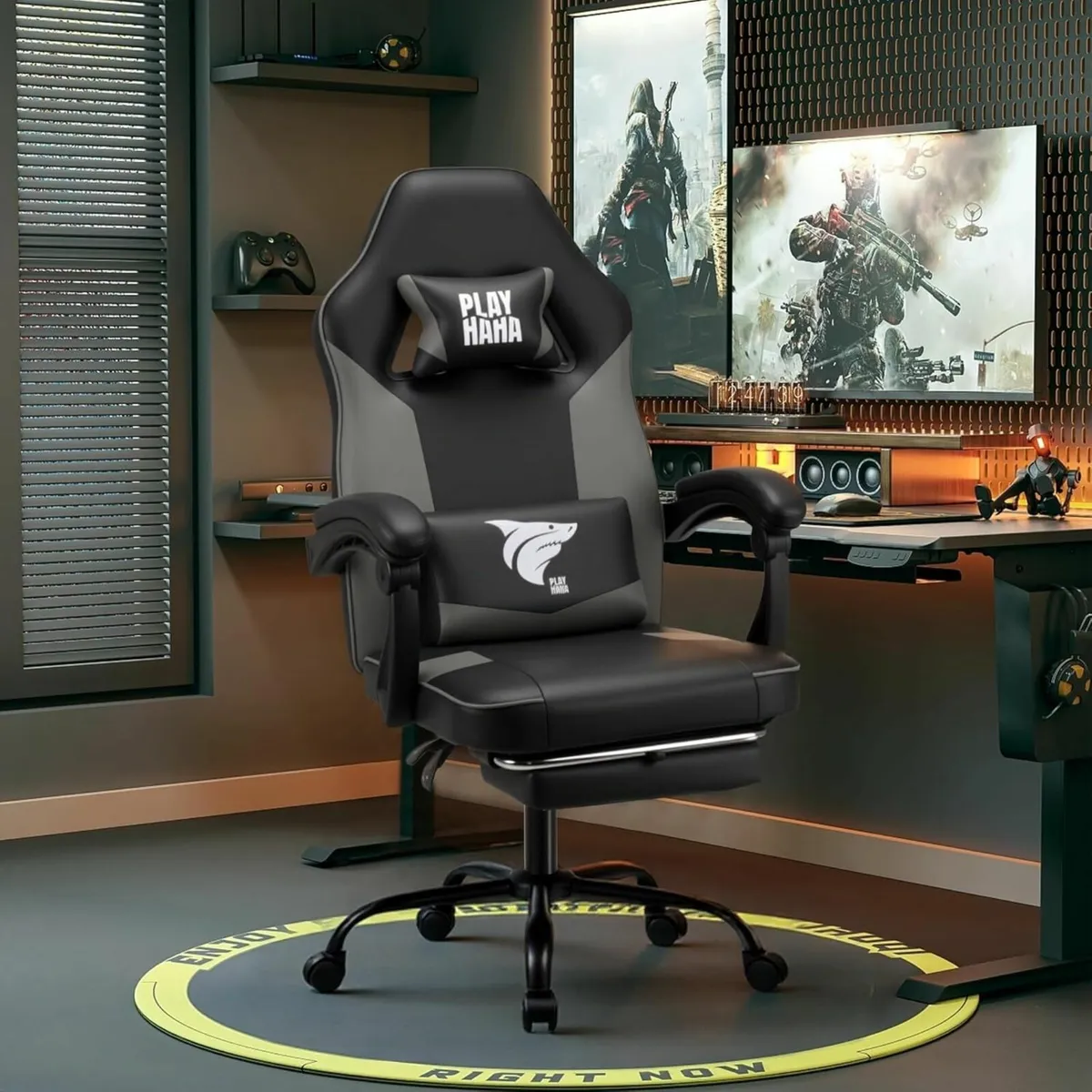 Ergonomic Gaming Chair with Footrest High Back - Image 2