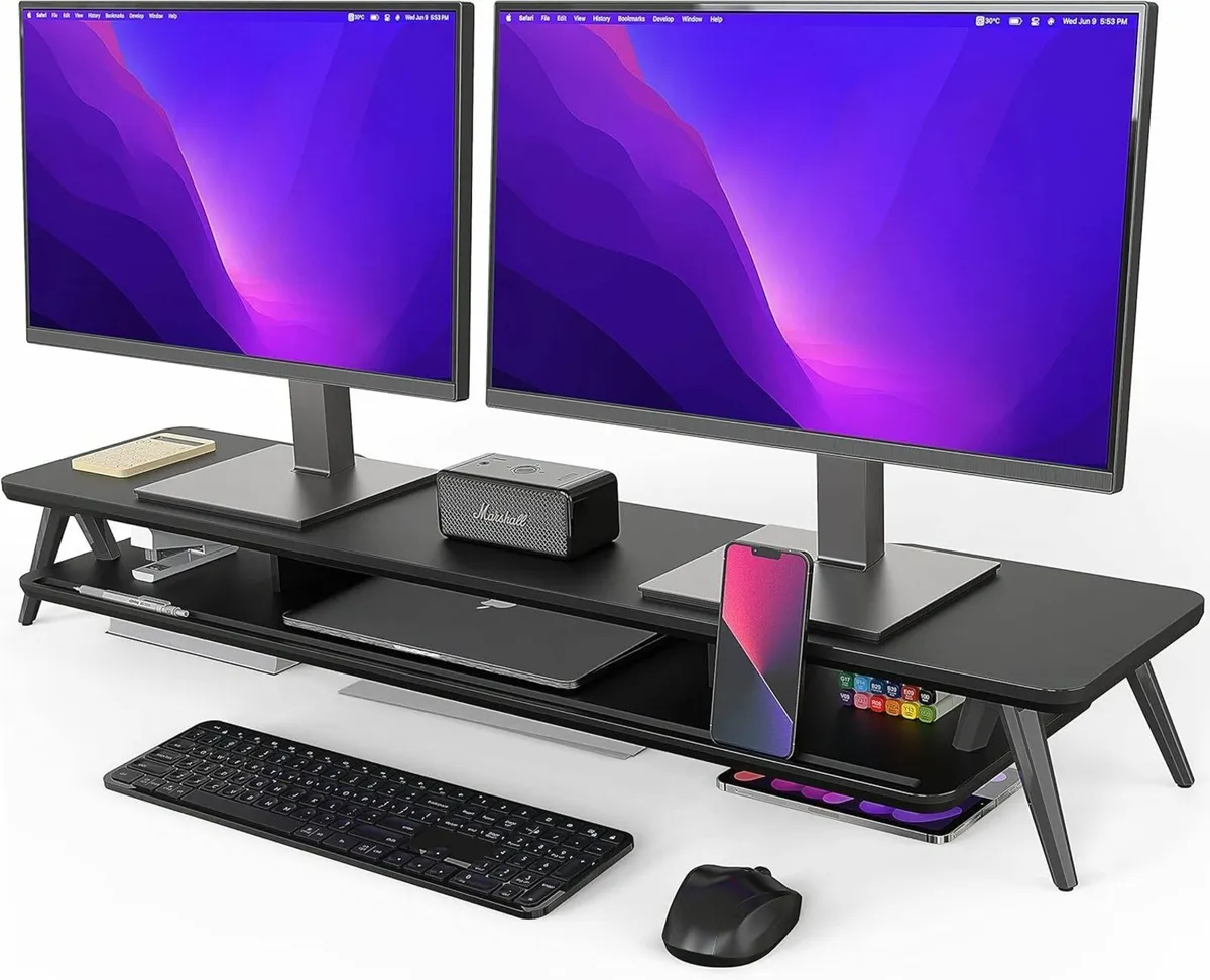 Dual Monitor Stand Stands Riser for 2 monitors - Image 1
