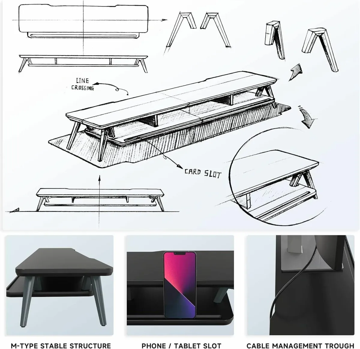 Dual Monitor Stand Stands Riser for 2 monitors - Image 4