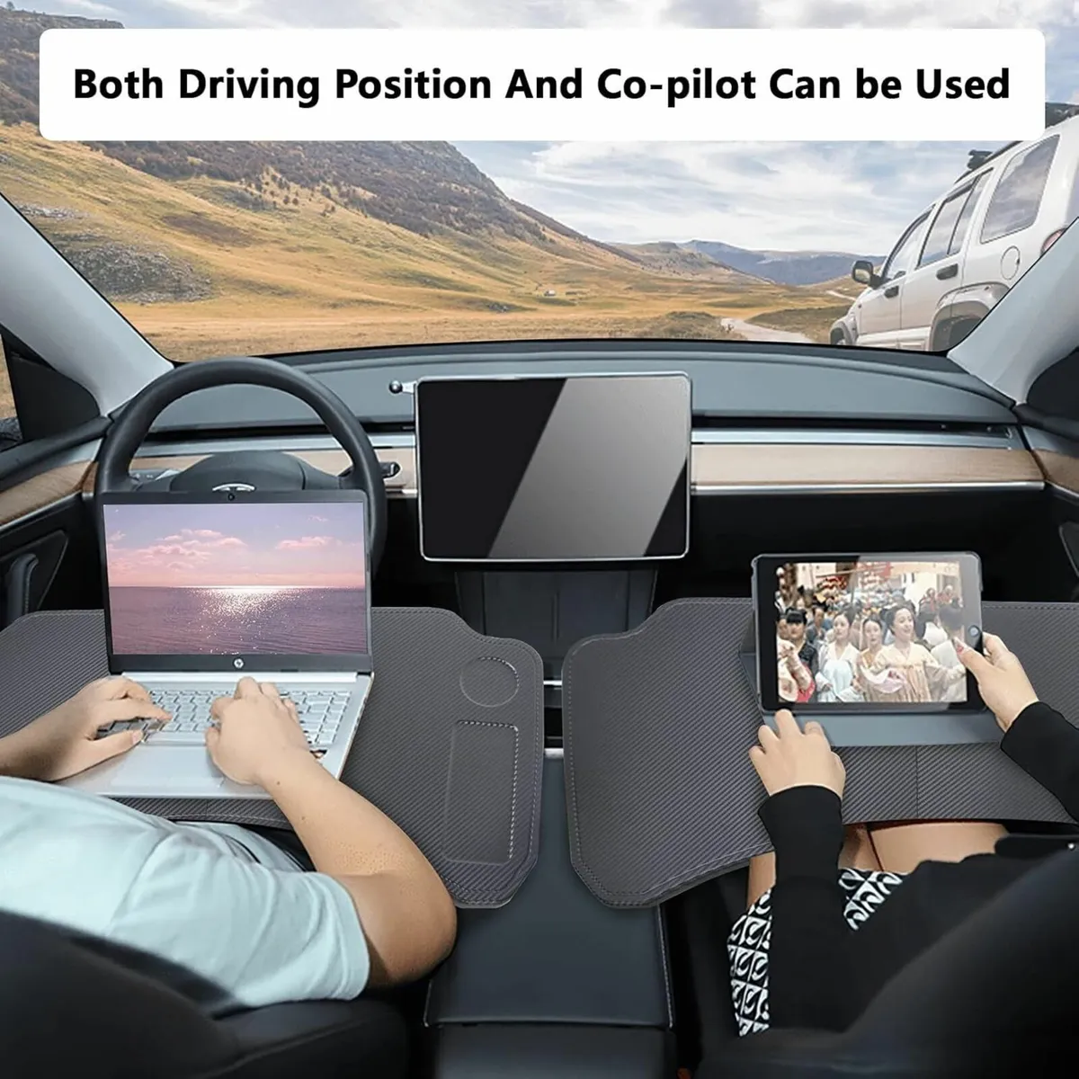 Car Laptop Desk for Tesla Model 3 Y Steering - Image 2