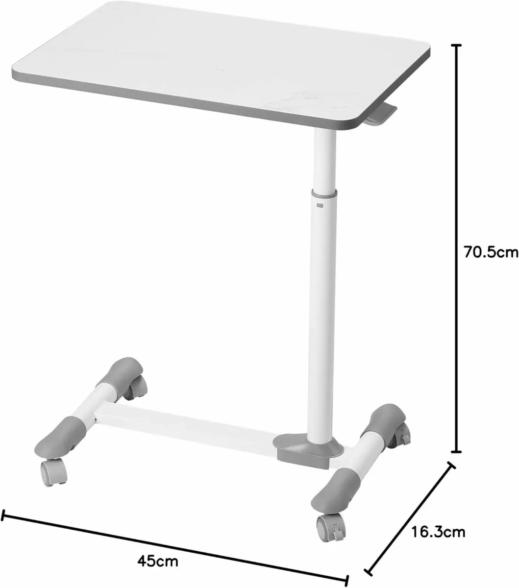 Compact Overbed Table with Wheels Adjustable - Image 3