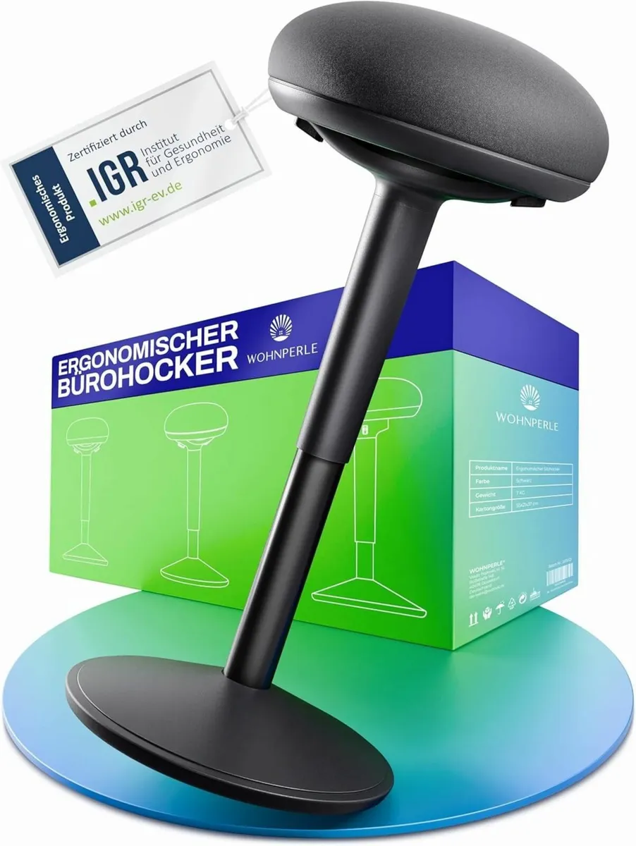 Office Stool Ergonomic Certified 2-in-1 Standing - Image 1