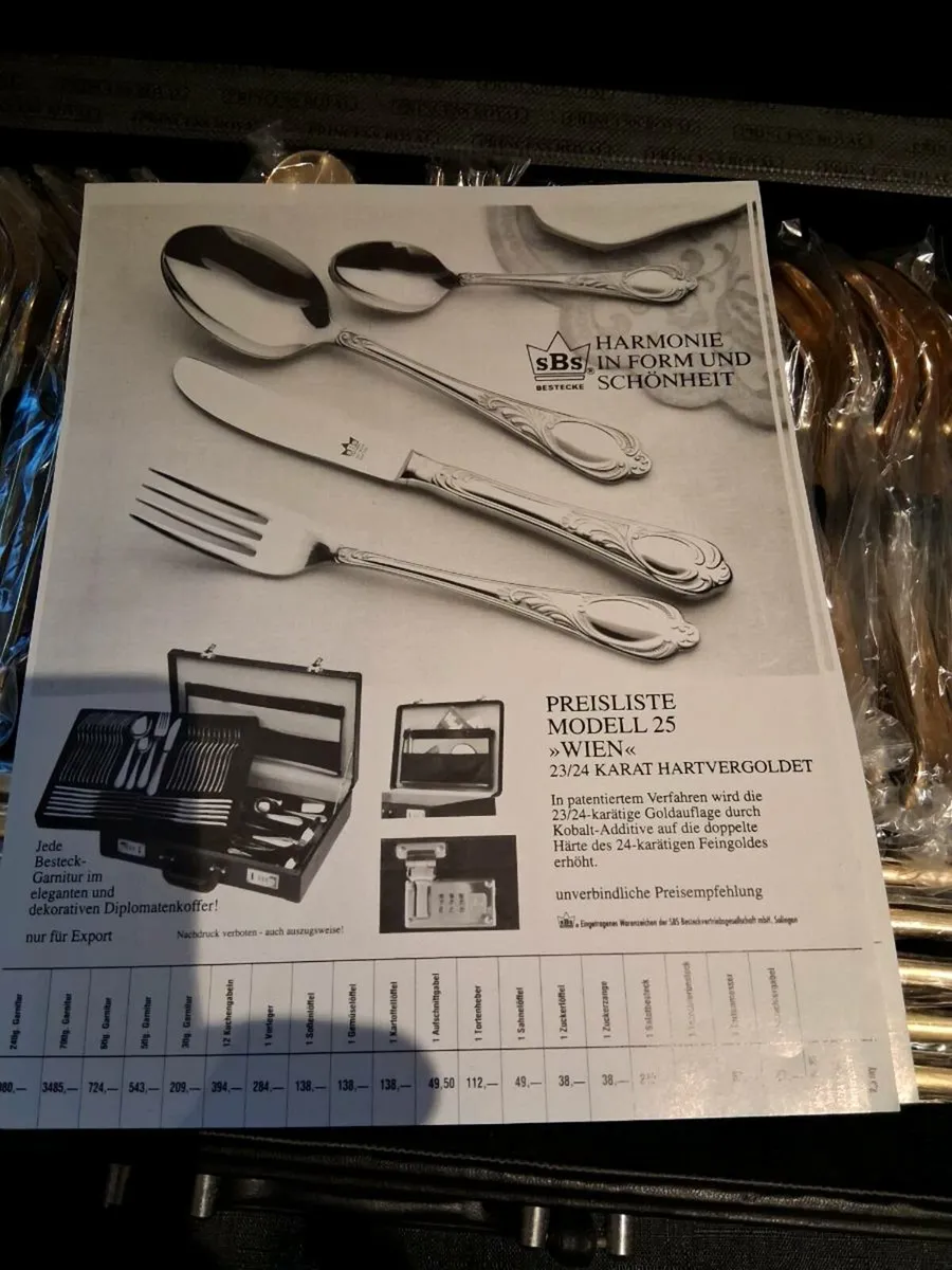 SBS Solingen Gold Plated Cutlery Set - Image 3