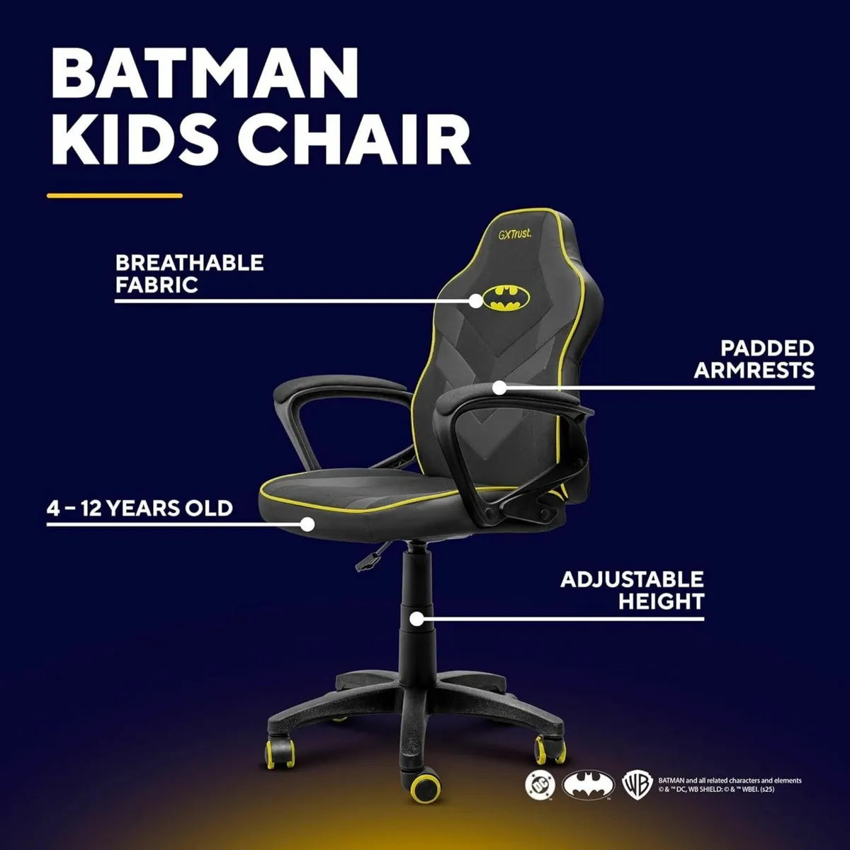 GX 703BM Revvo Batman Licensed Kids Gaming Chair - Image 4