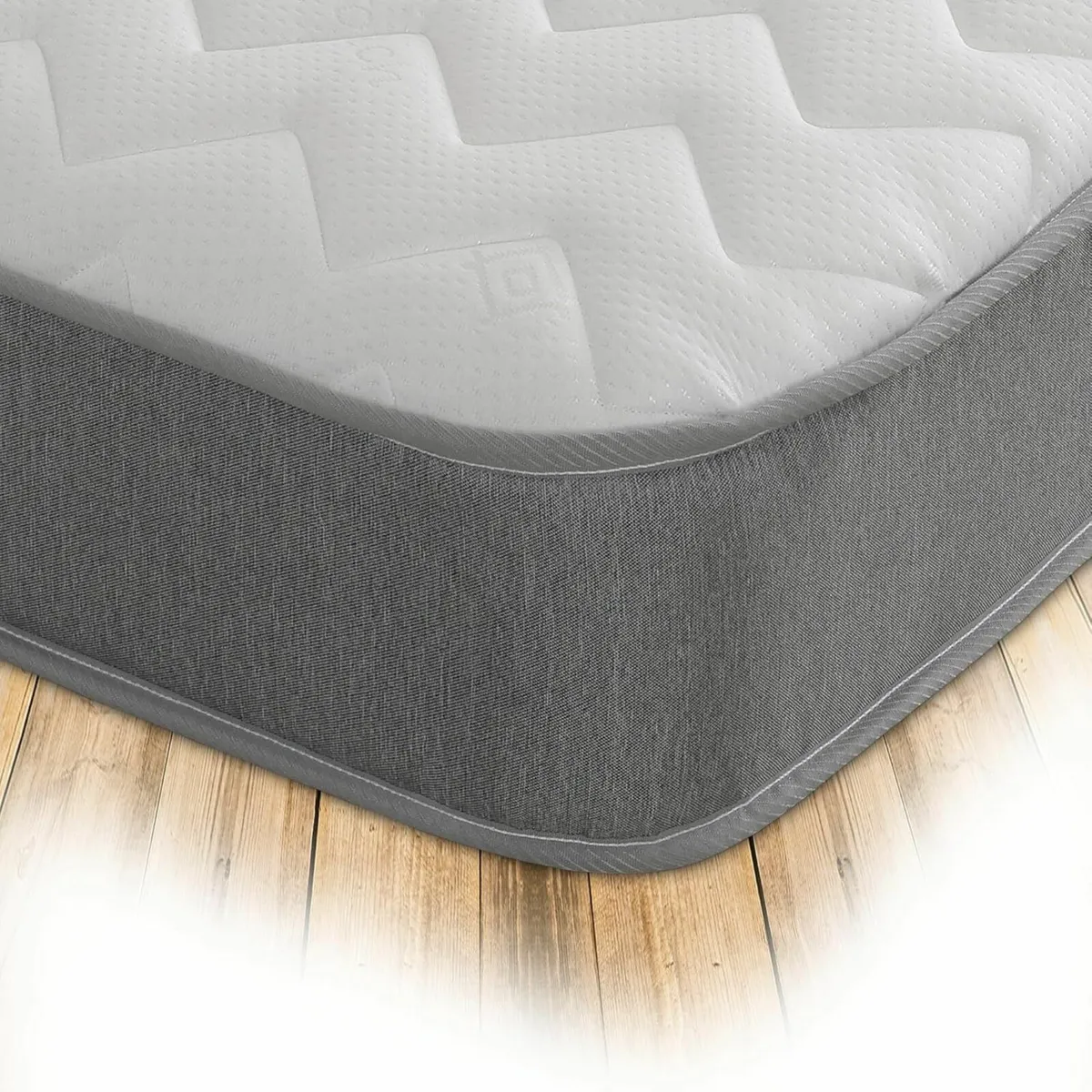 Kingsize Mattress with Springs Memory Foam - Grey - Image 1