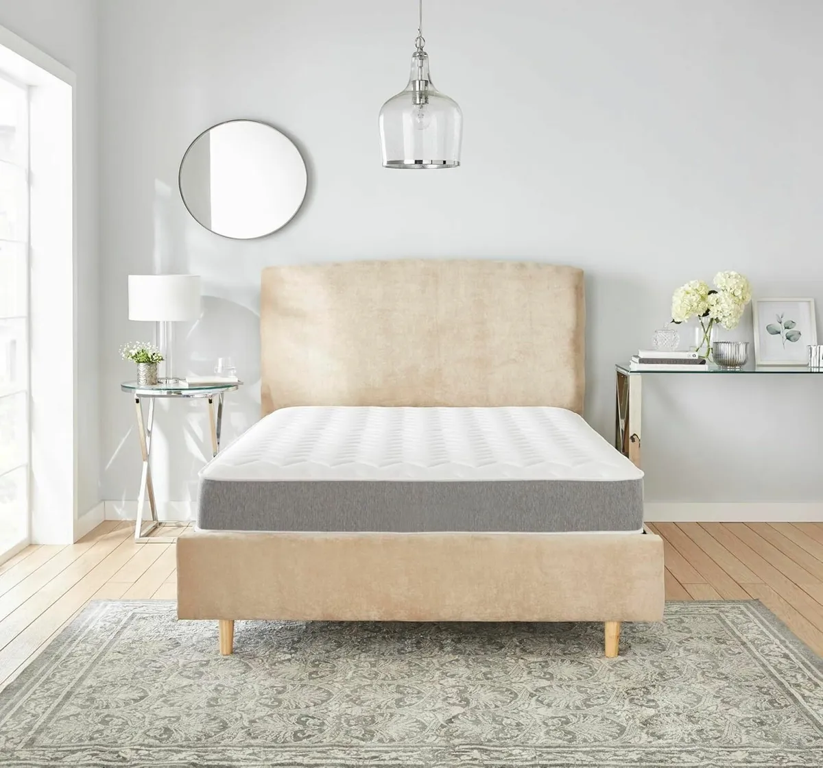 Kingsize Mattress with Springs Memory Foam - Grey - Image 2