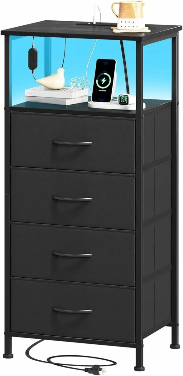 Tall Chest of Drawers with Charging Station and - Image 1