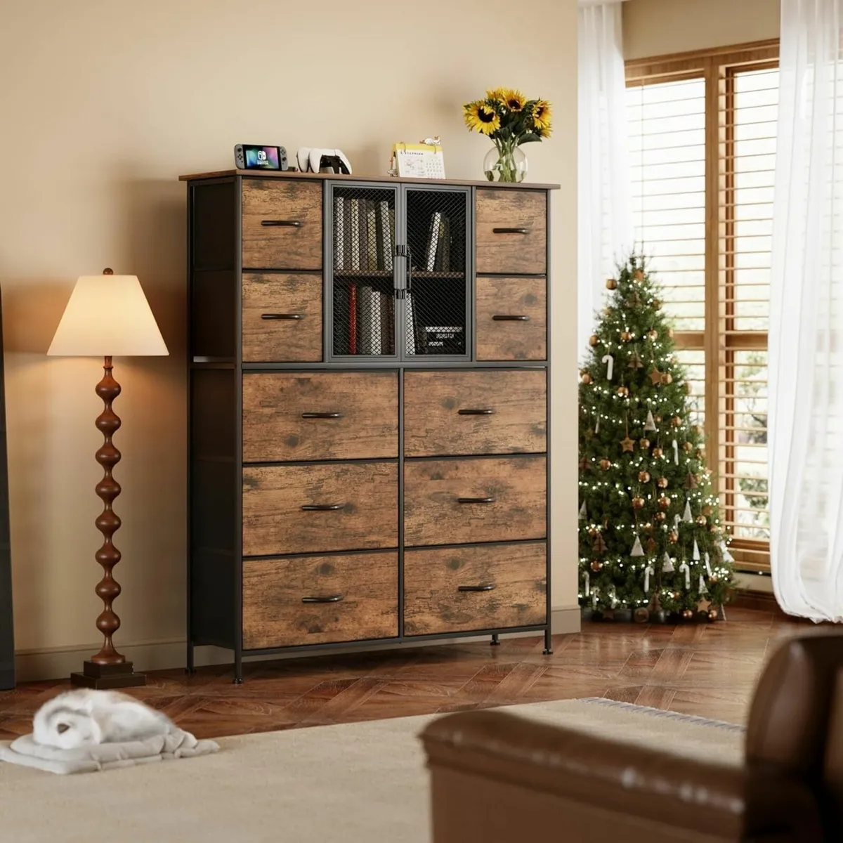 Dresser for Bedroom with 10 Fabric Drawers Tall - Image 1