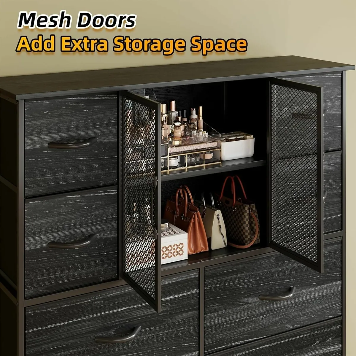 Dresser for Bedroom with 10 Fabric Drawers Tall - Image 3