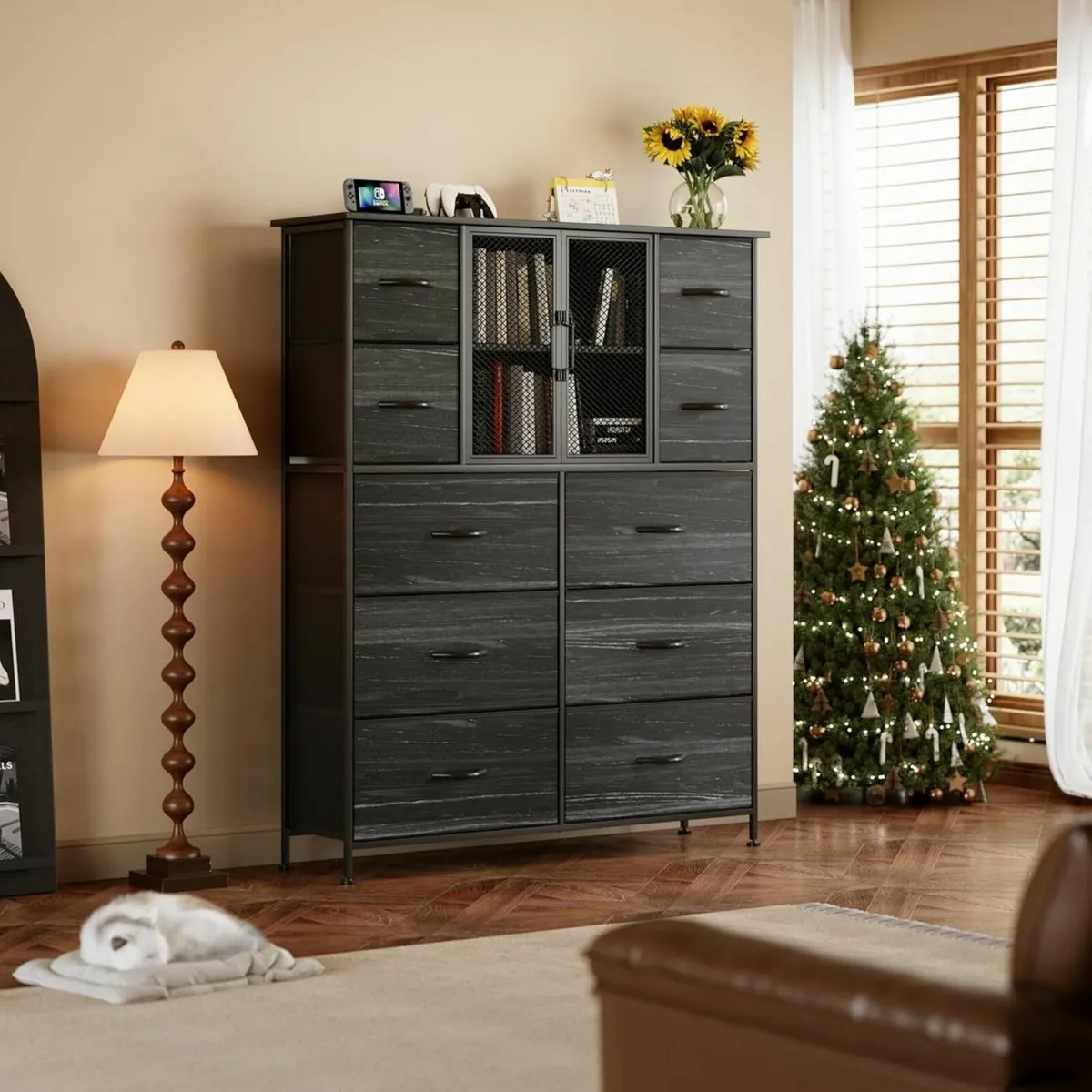 Dresser for Bedroom with 10 Fabric Drawers Tall - Image 1