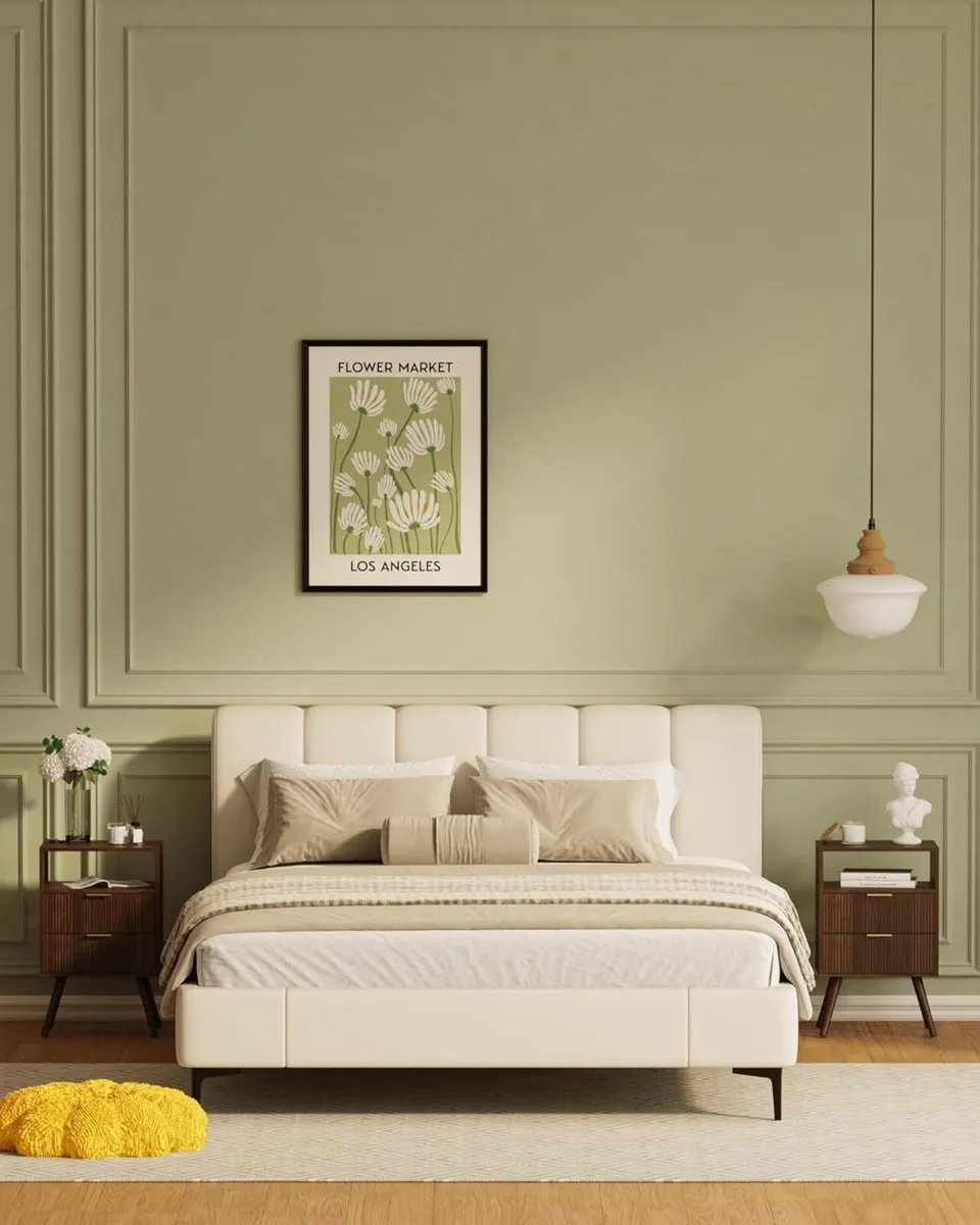 Wooden Bedside Table Nightstand with 2 Storage - Image 3