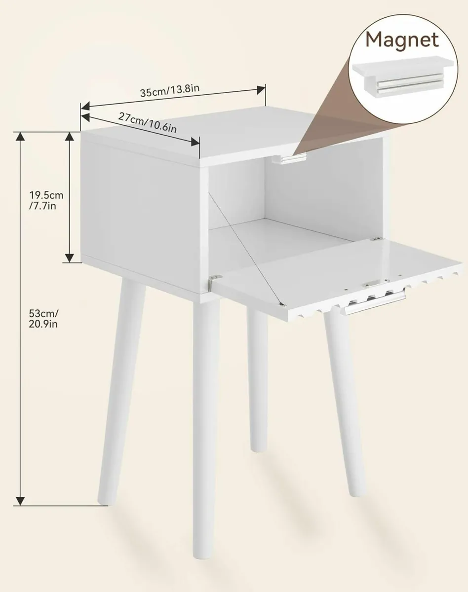 Fluted Nightstand Set of 2 Small End Table Modern - Image 3
