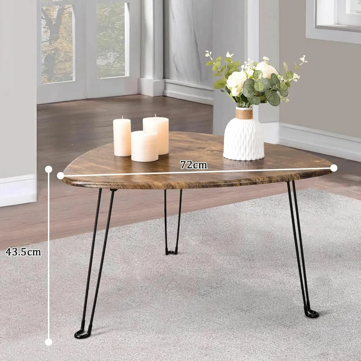 Folding Coffee Table Triangle Designs Oval Tables - Image 3