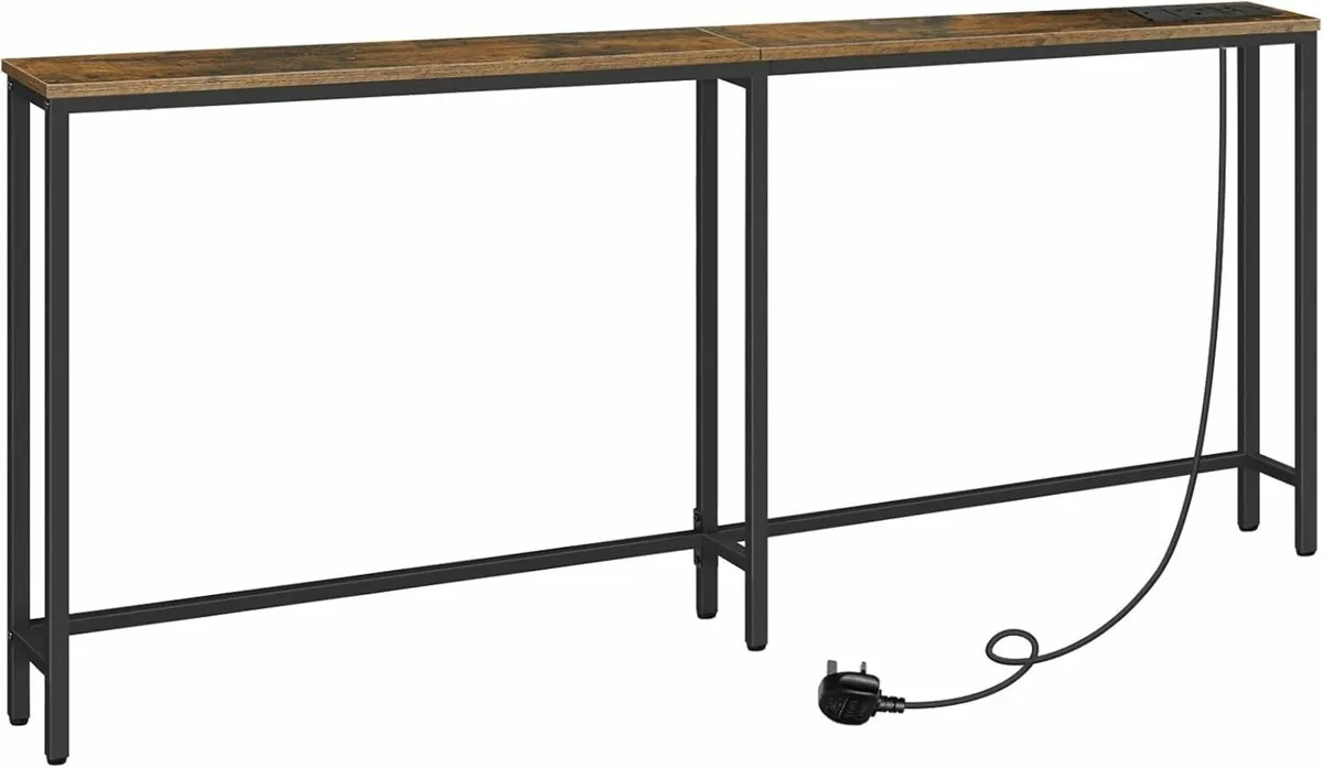 Slim Console Table with Charging Station 180 cm - Image 1