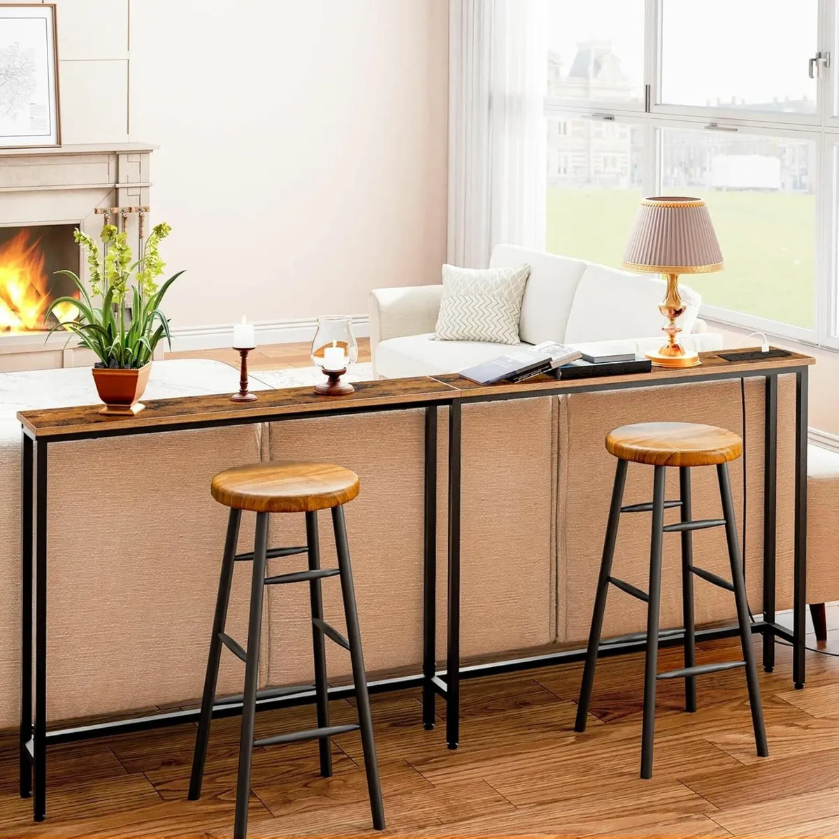 Slim Console Table with Charging Station 180 cm - Image 4