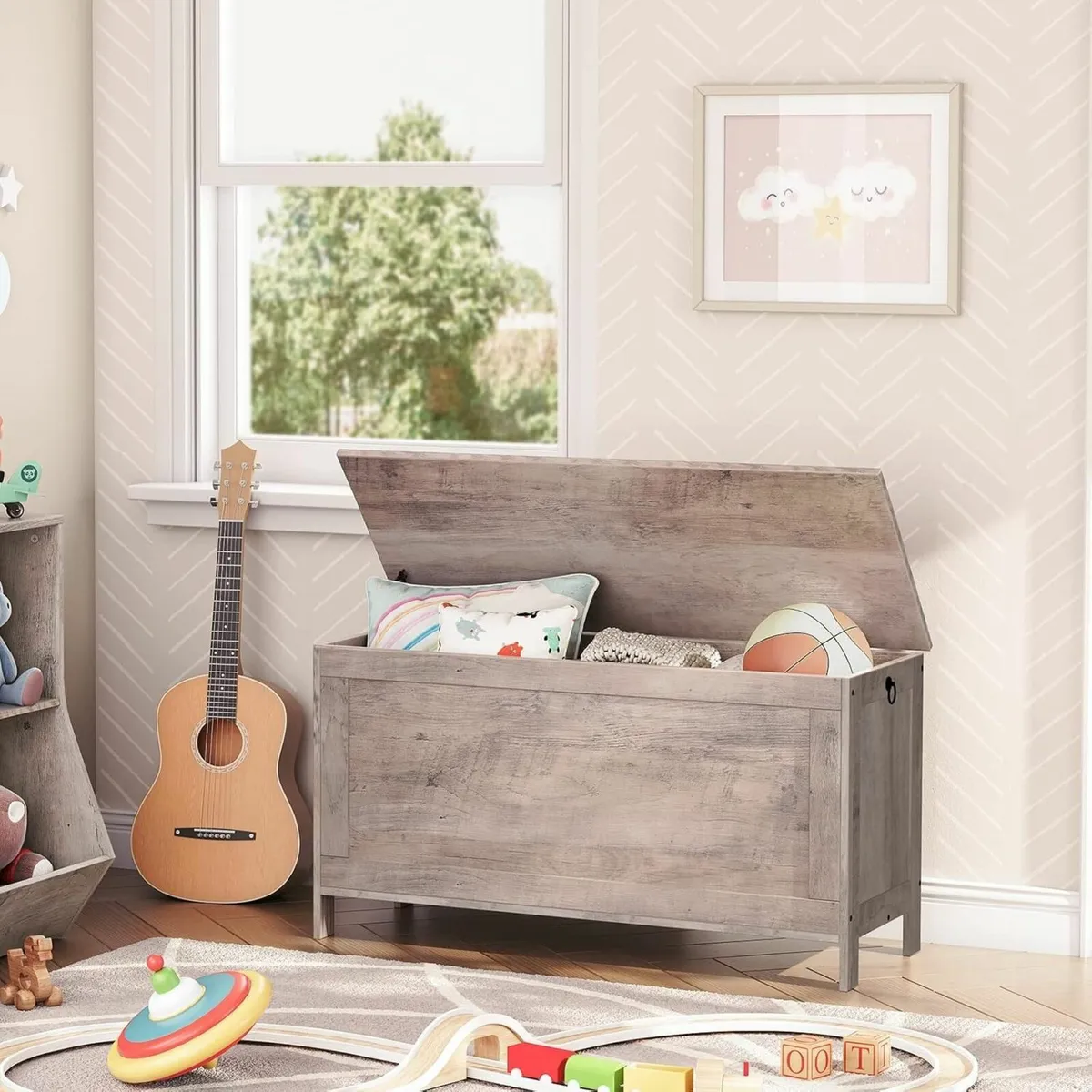 Wooden Storage Chest Large Trunks Toy Chests with - Image 2