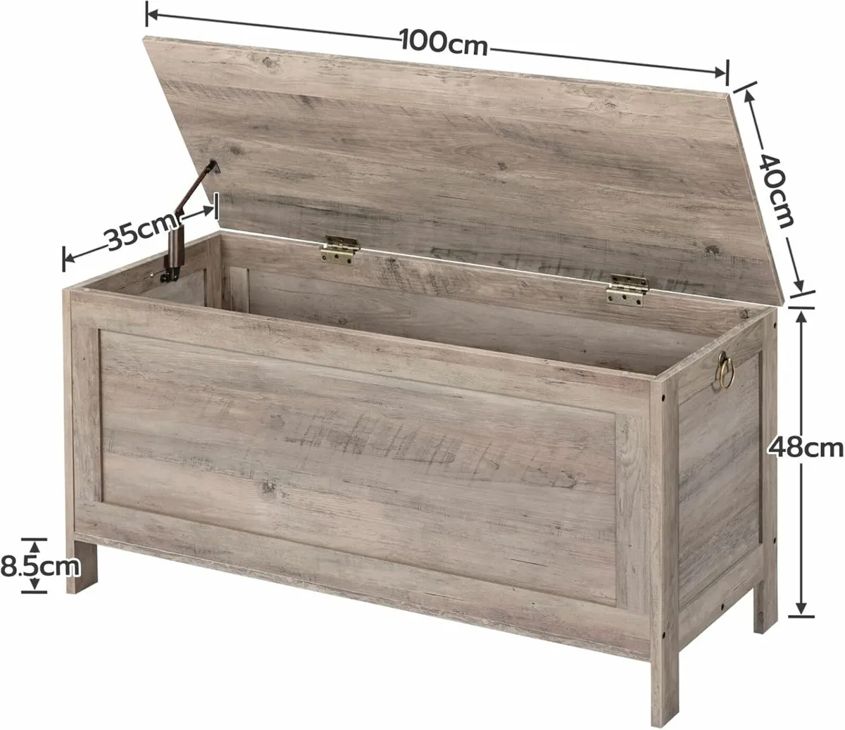 Wooden Storage Chest Large Trunks Toy Chests with - Image 3
