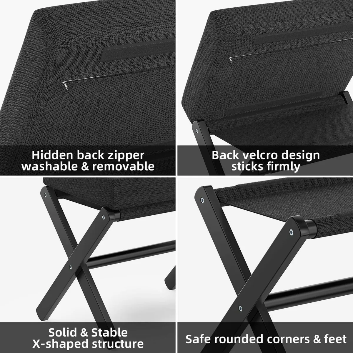 Foldable Foot Stool Ottoman Modern Rest with - Image 4