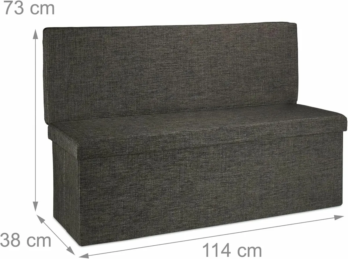 Folding XL Storage Ottoman with Seat Back 73 x - Image 3