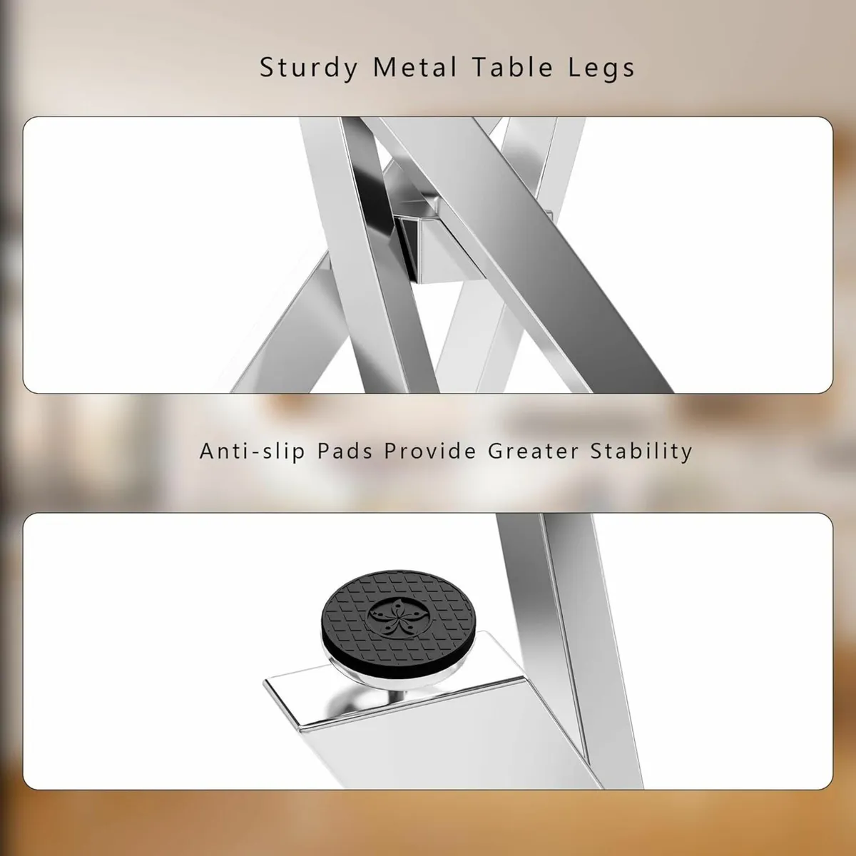 Glass Console Table with Silver Metal Legs 100cm - Image 4