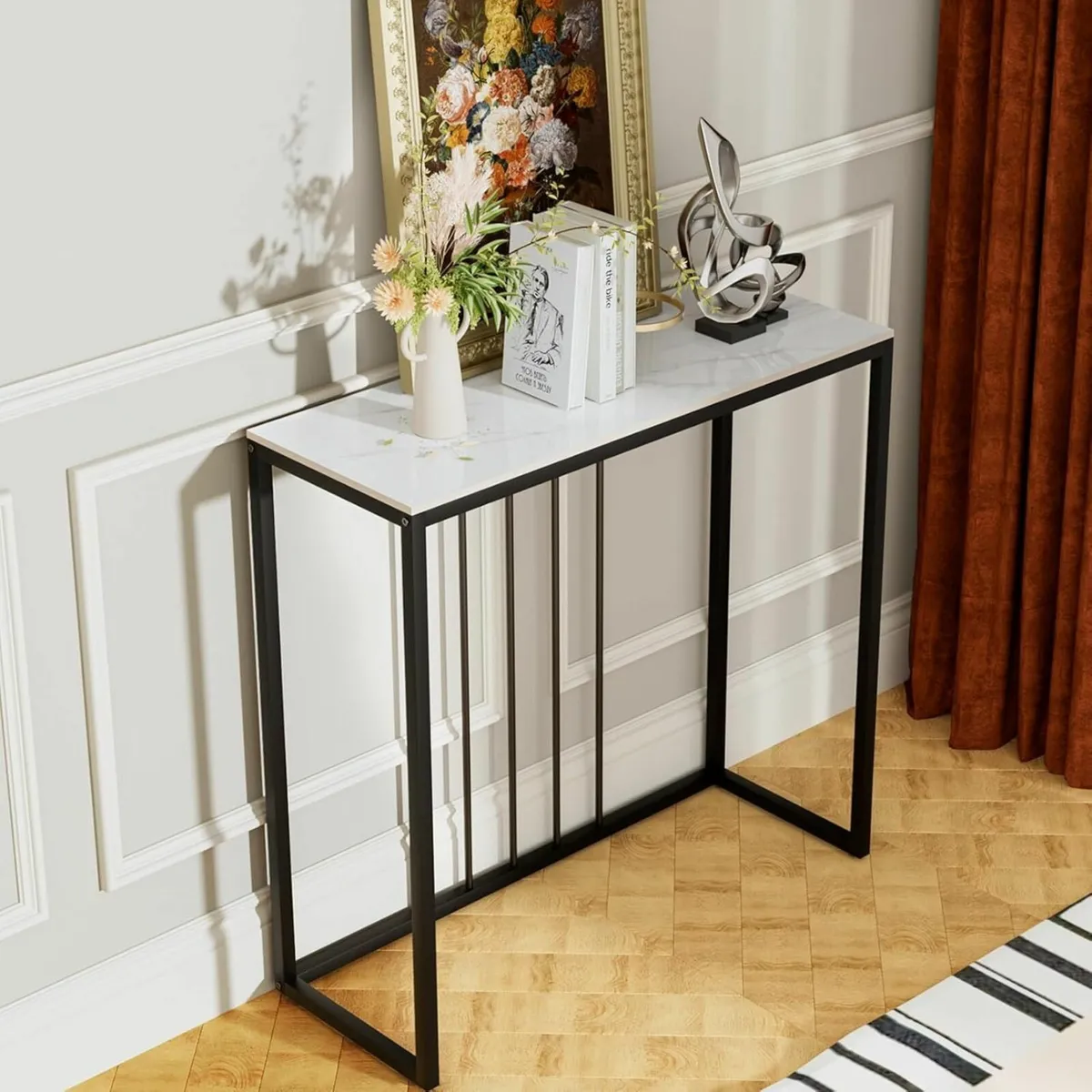 Entryway Console Table Hallway Decor: Snow - Image 1