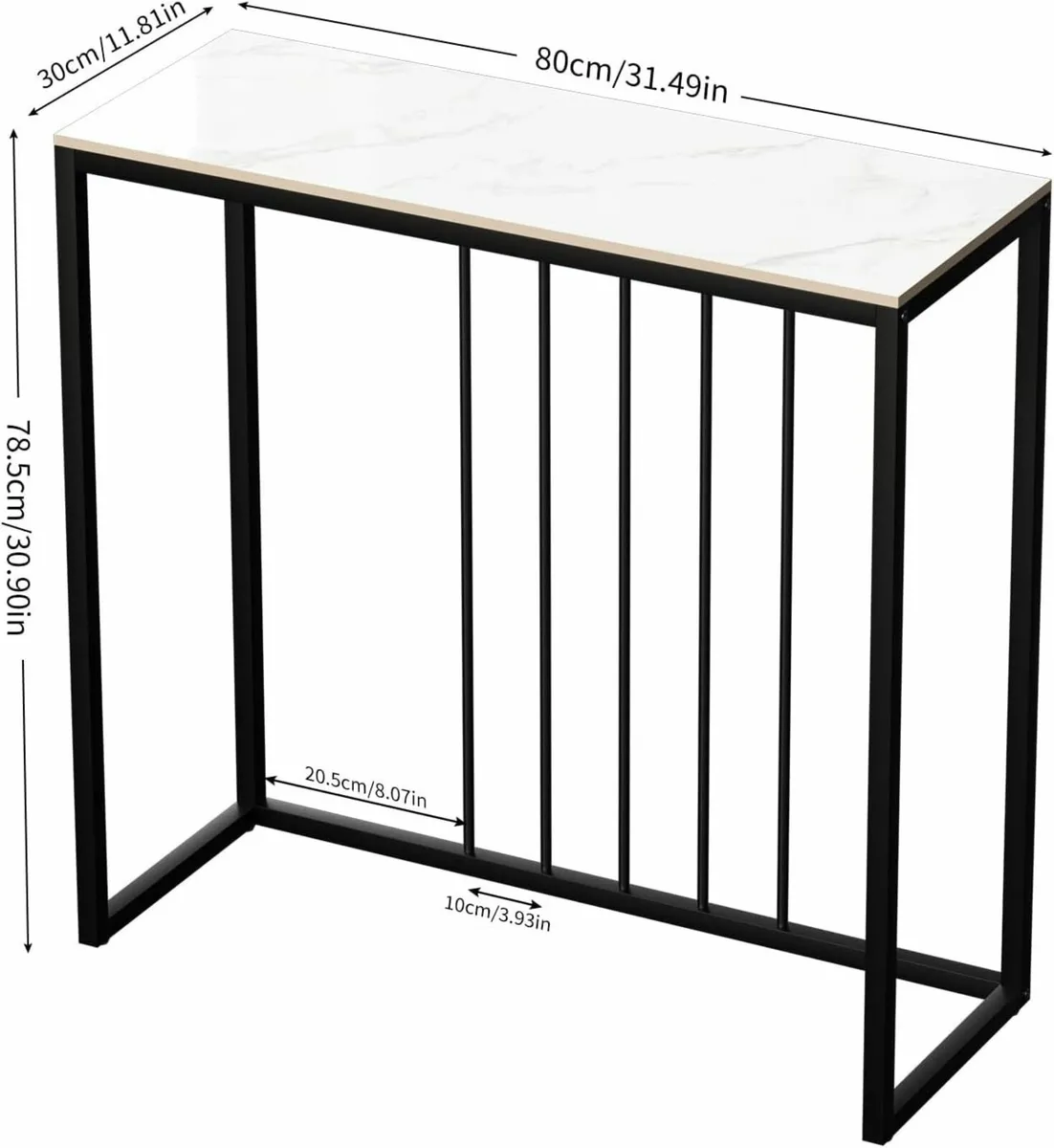Entryway Console Table Hallway Decor: Snow - Image 2