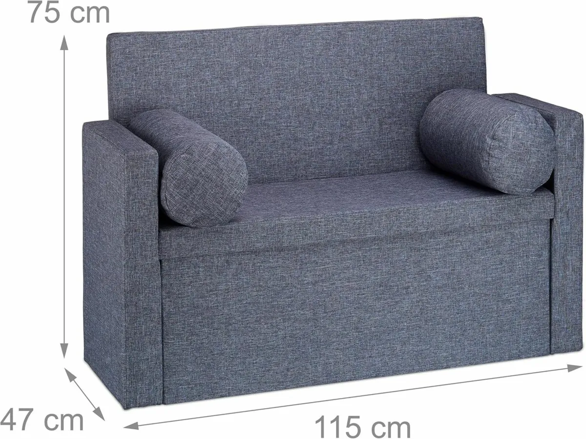 Bench Seat with Backrest Pillows Foldable Storage - Image 3