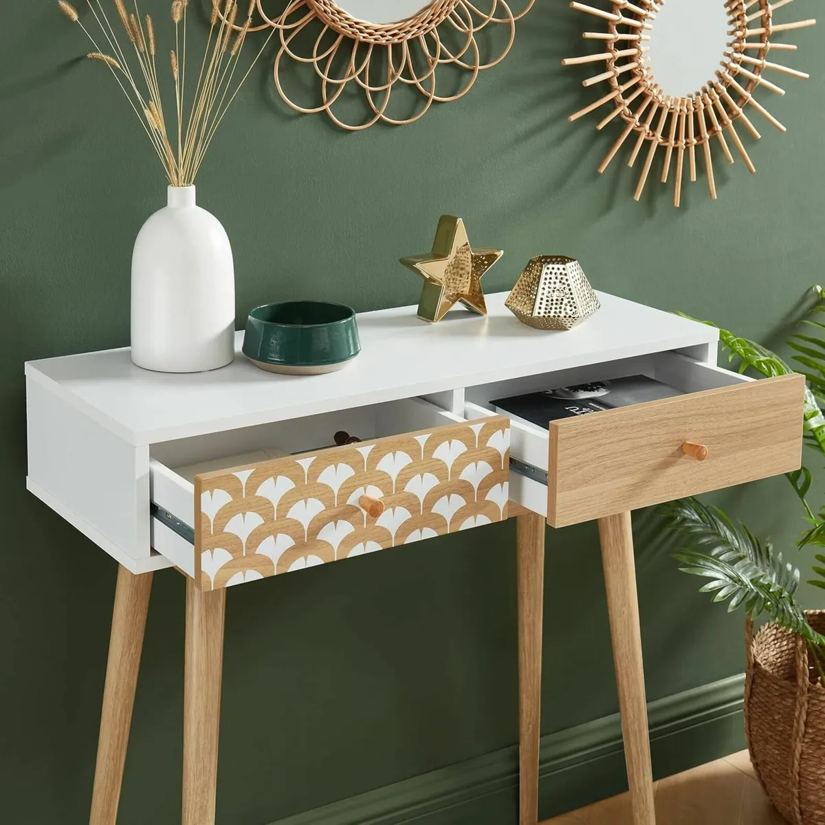 UTAH Console Table White Oak Effect 80cm - Image 2