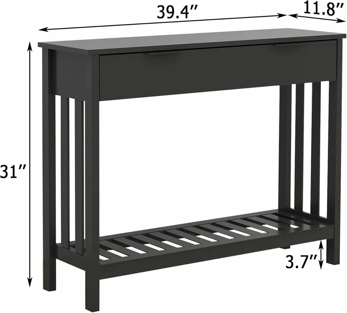 Black Console Table Sofa - Image 2