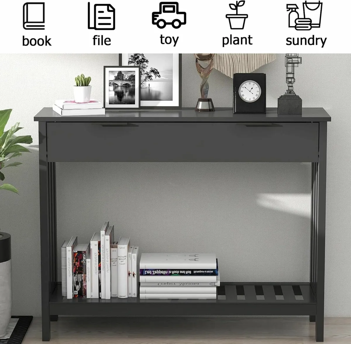 Black Console Table Sofa - Image 3