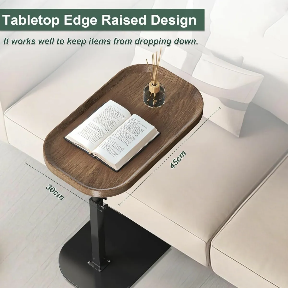 C Shaped Side Table Adjustable Height 360degreesSw - Image 2