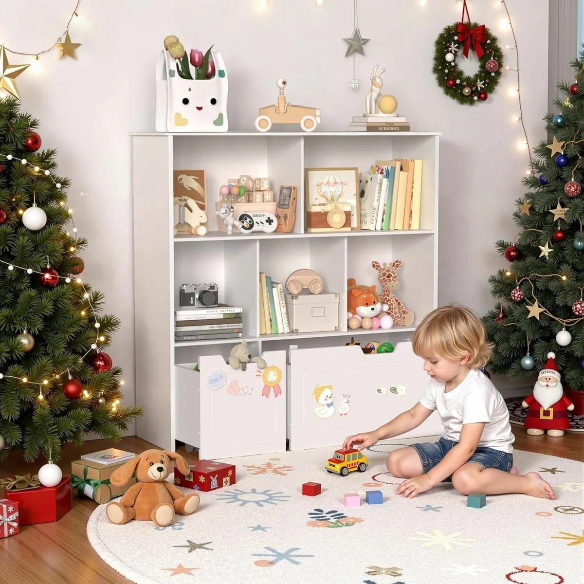 Toy Storage Organizer with 2 Movable Drawers - Image 2