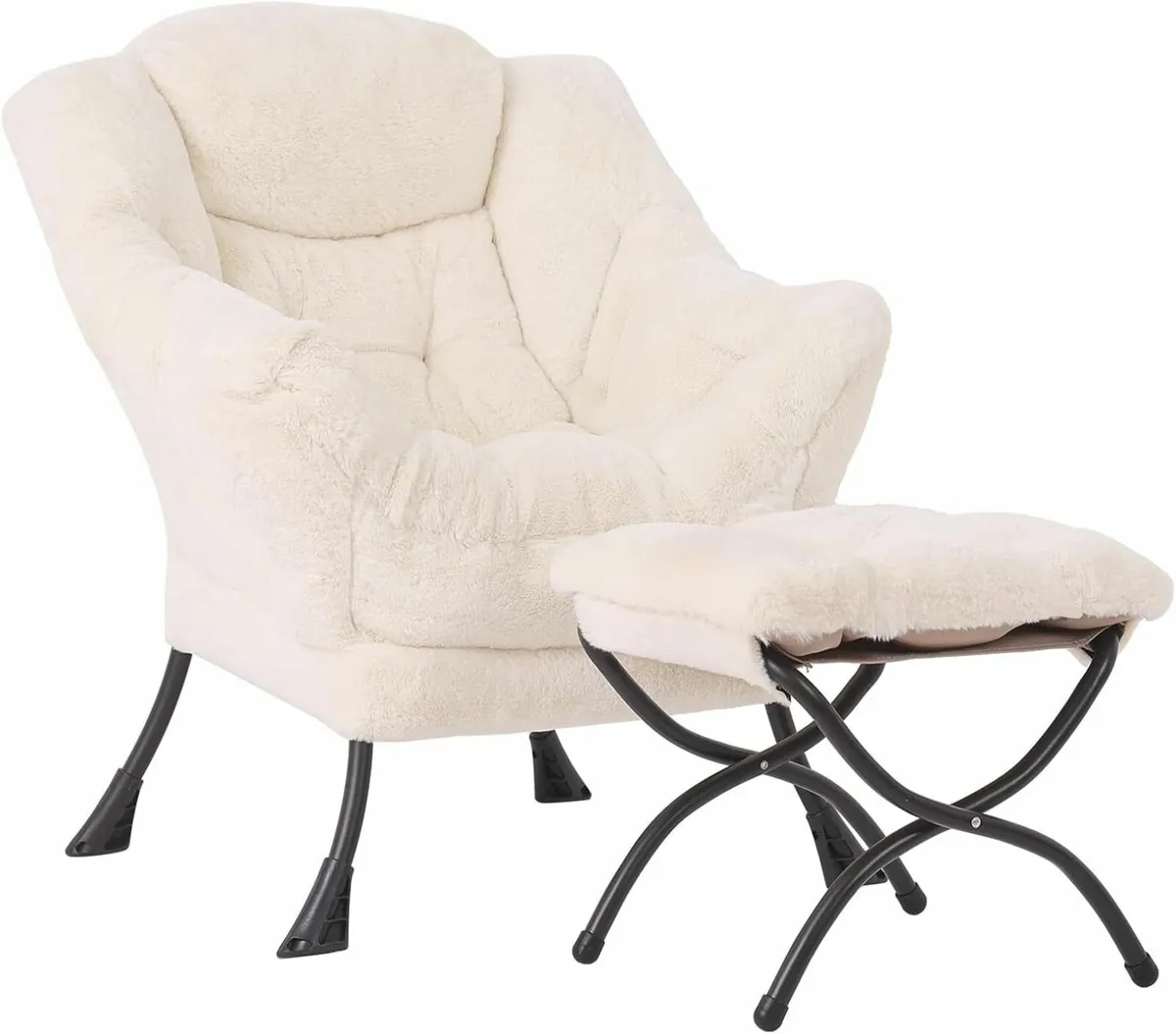 Armchair with Ottoman Comfy Upholstered Lounge - Image 1