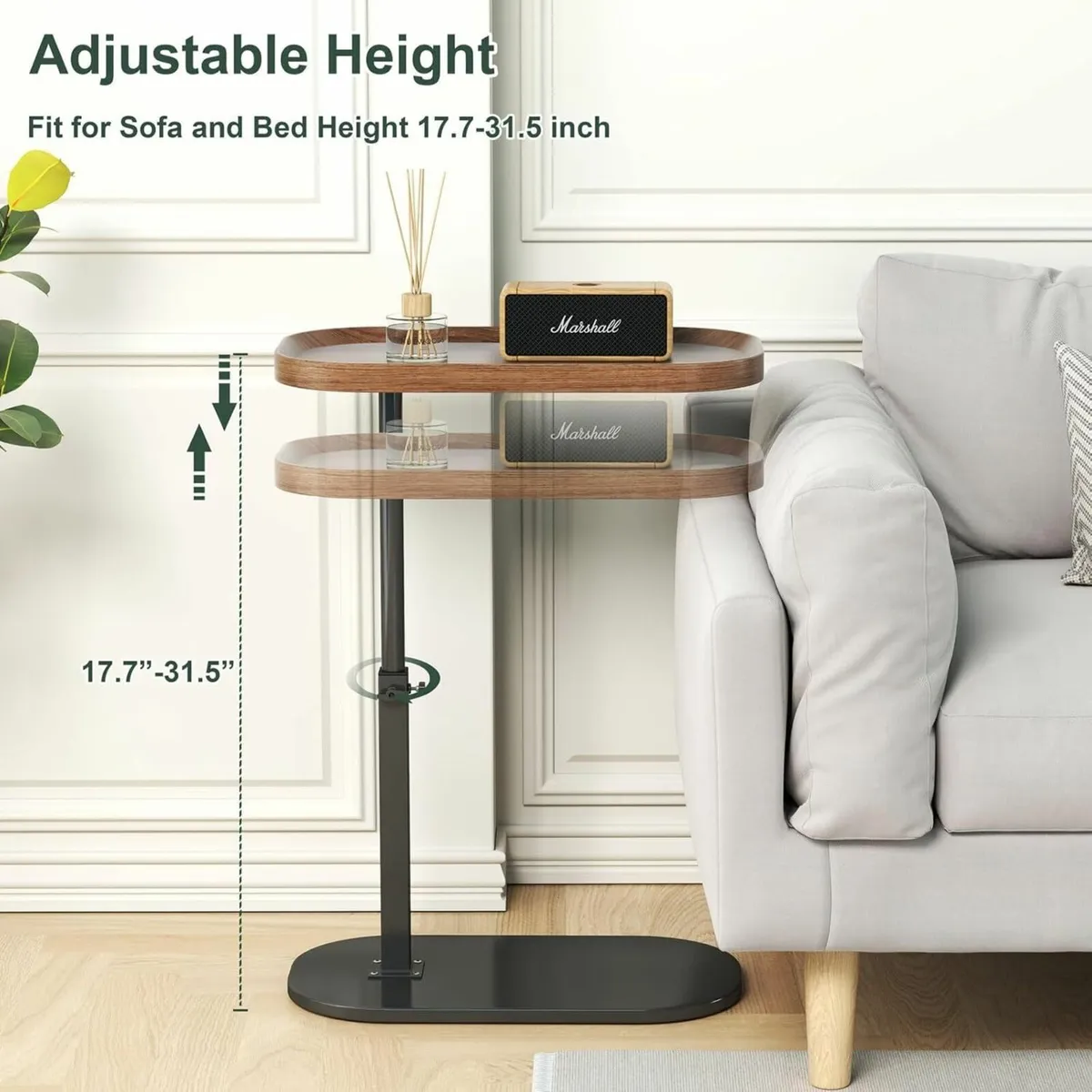 Adjustable Height C Shaped Side Table 360degreesSw - Image 2