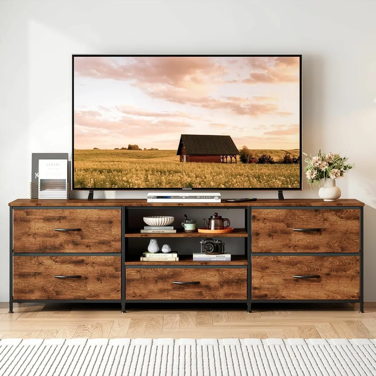 TV Stand Cabinet Unit Console Table with 5 - Image 2