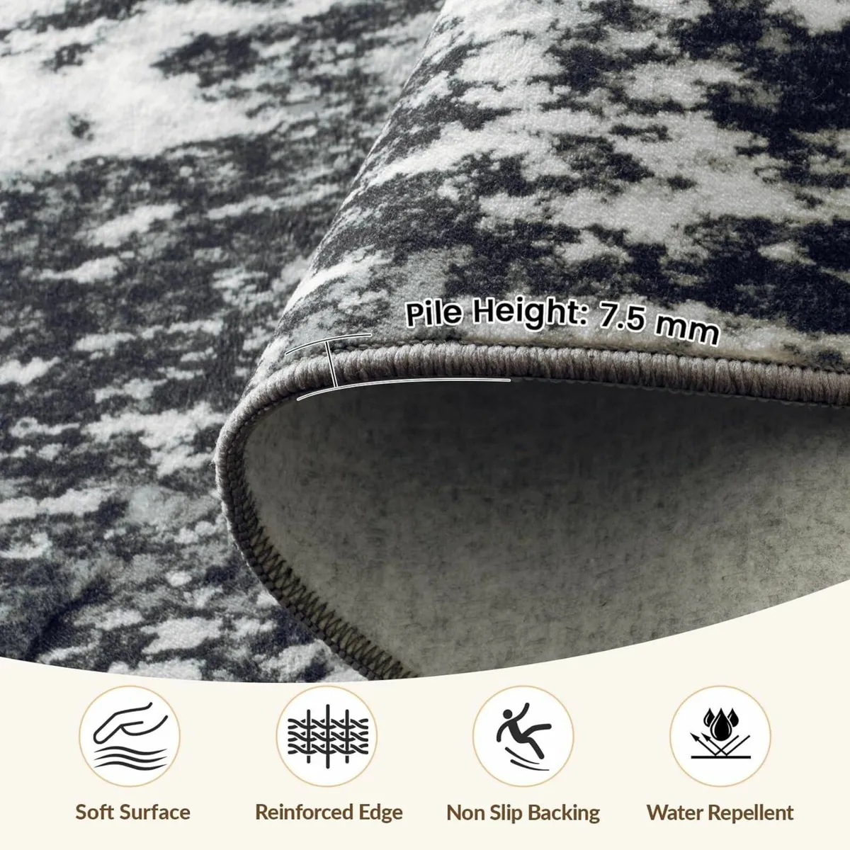 Washable Rugs Living Room 120x180 cm Modern - Image 2